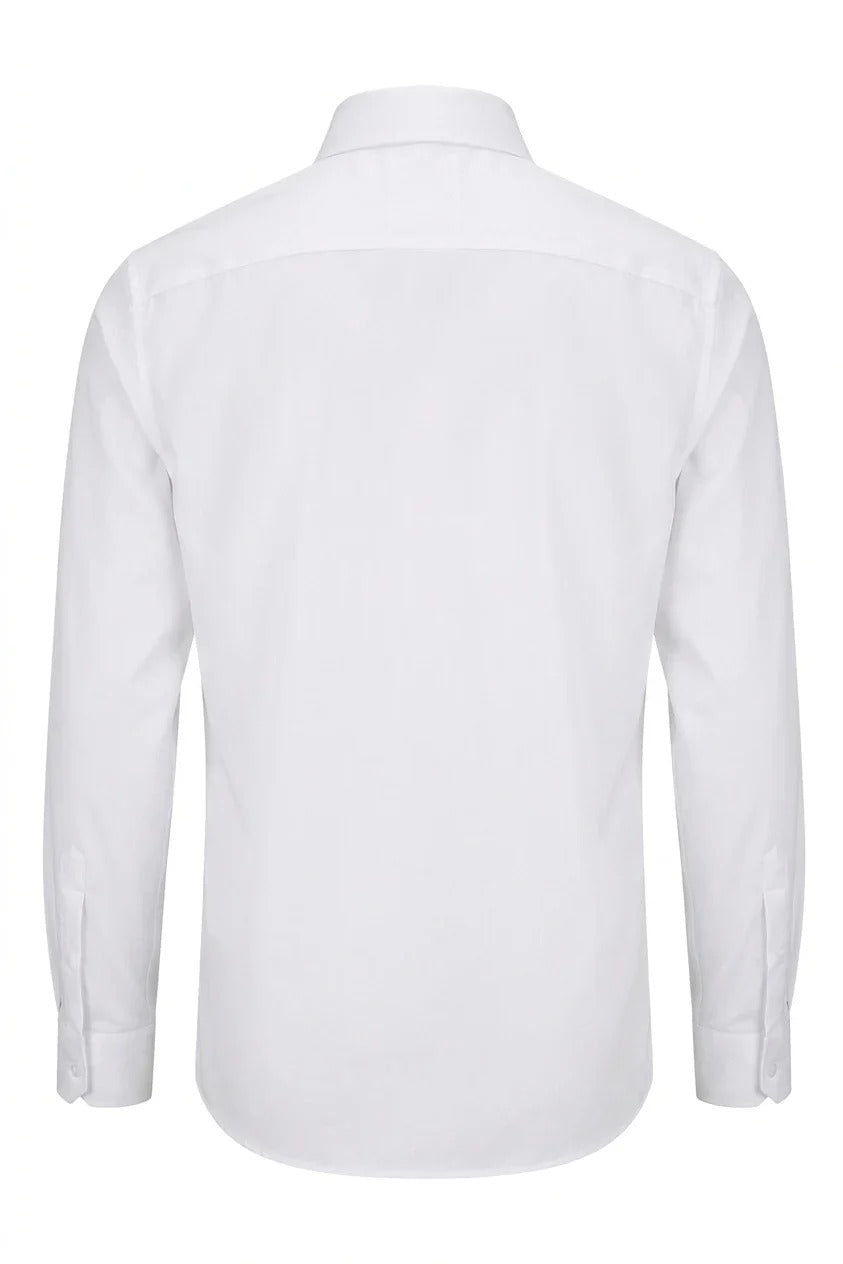 Men's Slim Fit Long Sleeve Button-Down Dress Shirt - White