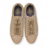 Men's Stone Grey Suede Leather Lace-Up Casual Sneakers