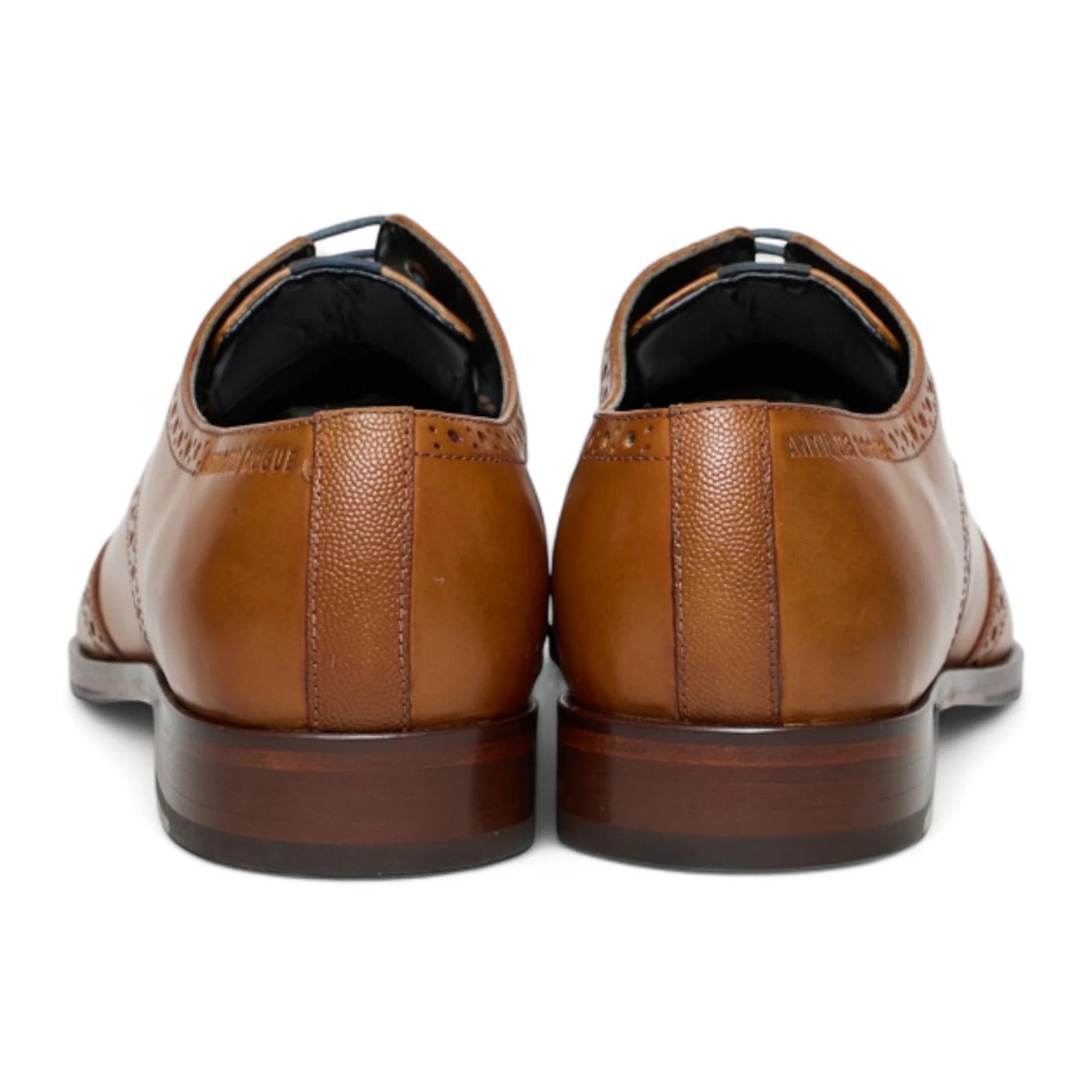 Men's Tan Brown Leather Classic Formal Lace-Up Brogue Shoes
