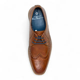 Men's Tan Leather Wingtip Oxford Brogue Dress Shoes