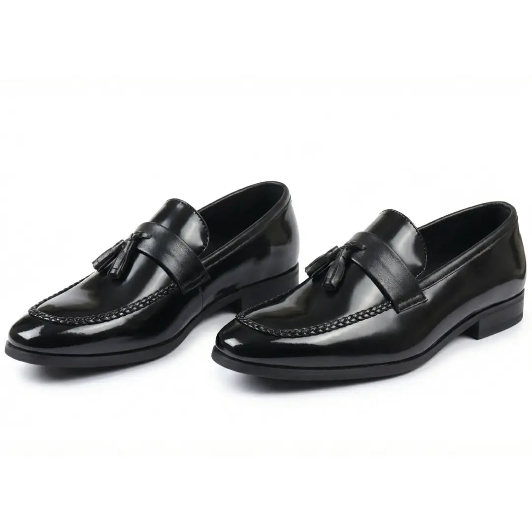 Men's Tassel High-Gloss Slip-On Loafers