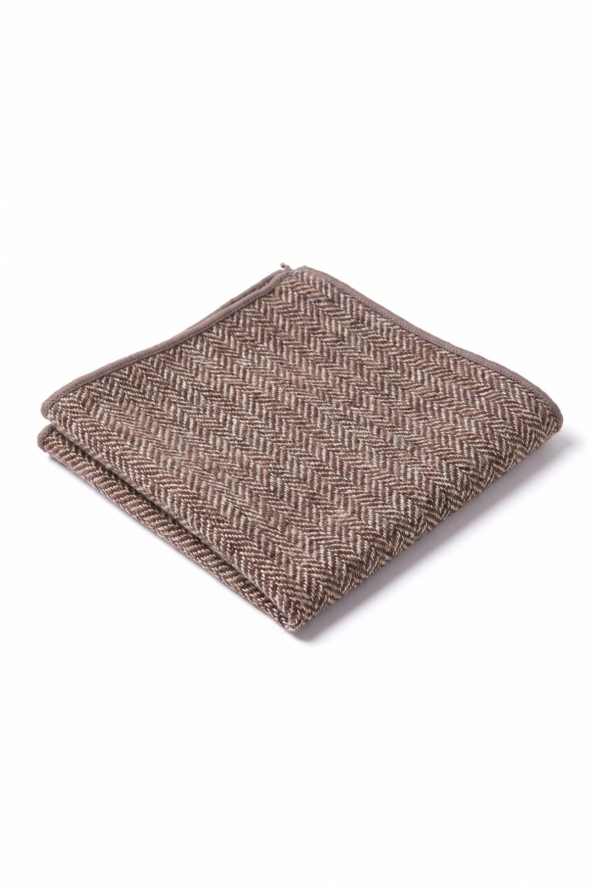 Men’s Taupe Tweed Wool Blend Pocket Square