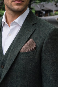 Men’s Taupe Tweed Wool Blend Pocket Square