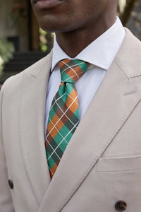 Men’s Teal Checked Tie