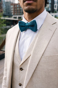 Men’s Teal Knitted Bow Tie