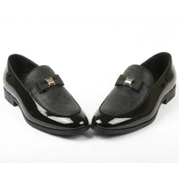 Men's Textured Front Iconic Buckle Bow Loafers