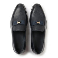 Men's Textured Front Iconic Buckle Bow Loafers
