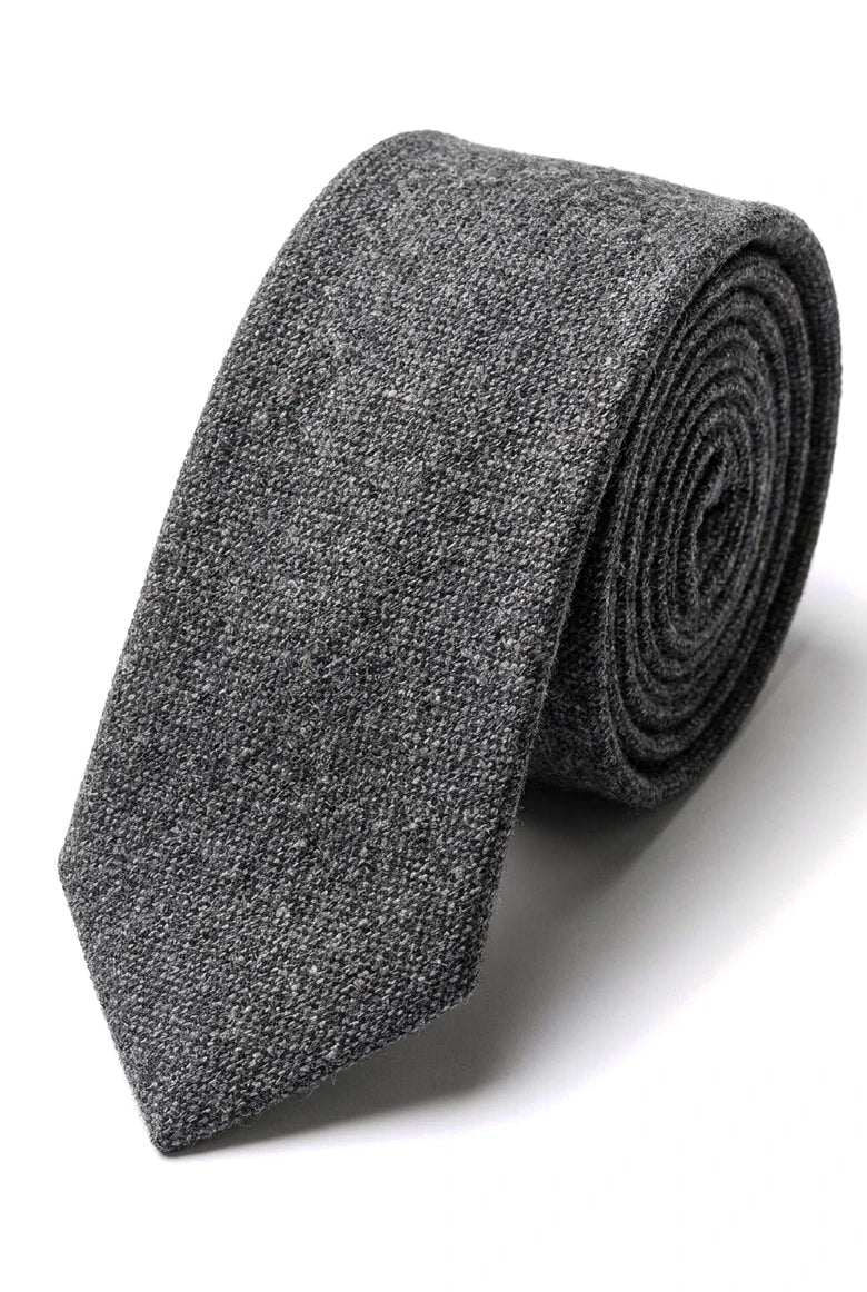 Mens Tie and Hankie Set - Grey Tweed STZ23, One Size