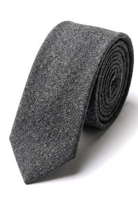 Mens Tie and Hankie Set - Grey Tweed STZ23, One Size