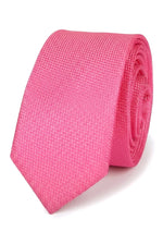 Men's Tie Pocket Sqaure Set Formal Solid Necktie - Fuschia