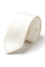 Men's Tie Pocket Sqaure Set Formal Solid Necktie - Ivory