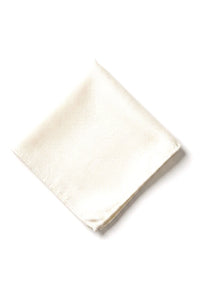 Men's Tie Pocket Sqaure Set Formal Solid Necktie - Ivory