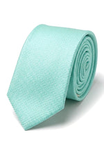 Men's Tie Pocket Sqaure Set Formal Solid Necktie - Mint