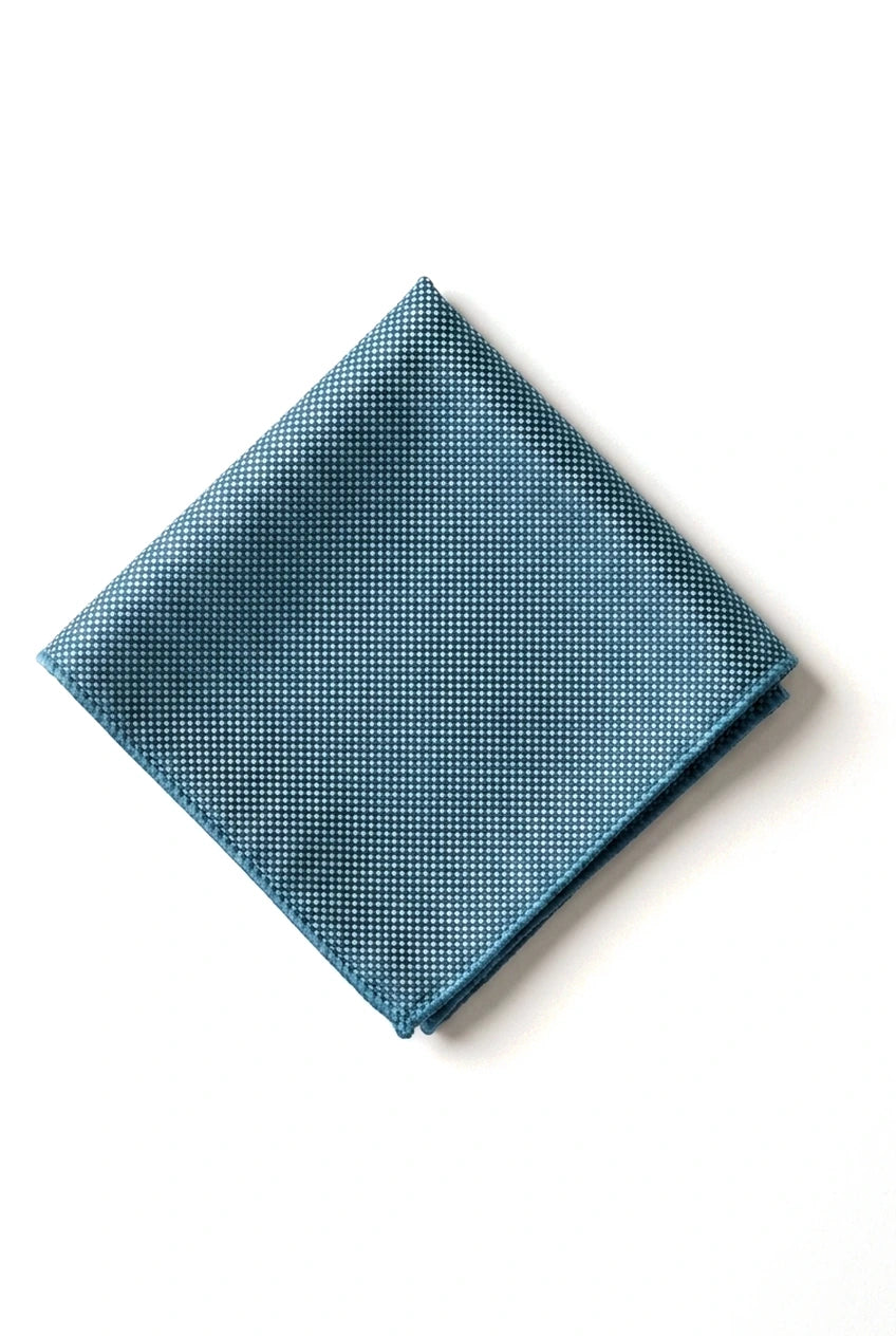Men's Tie Pocket Sqaure Set Formal Solid Necktie - Turquoise