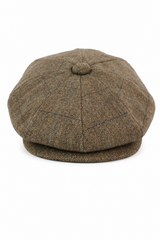 Mens Tweed Check Peaky Blinders Cap