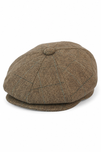 Mens Tweed Check Peaky Blinders Cap