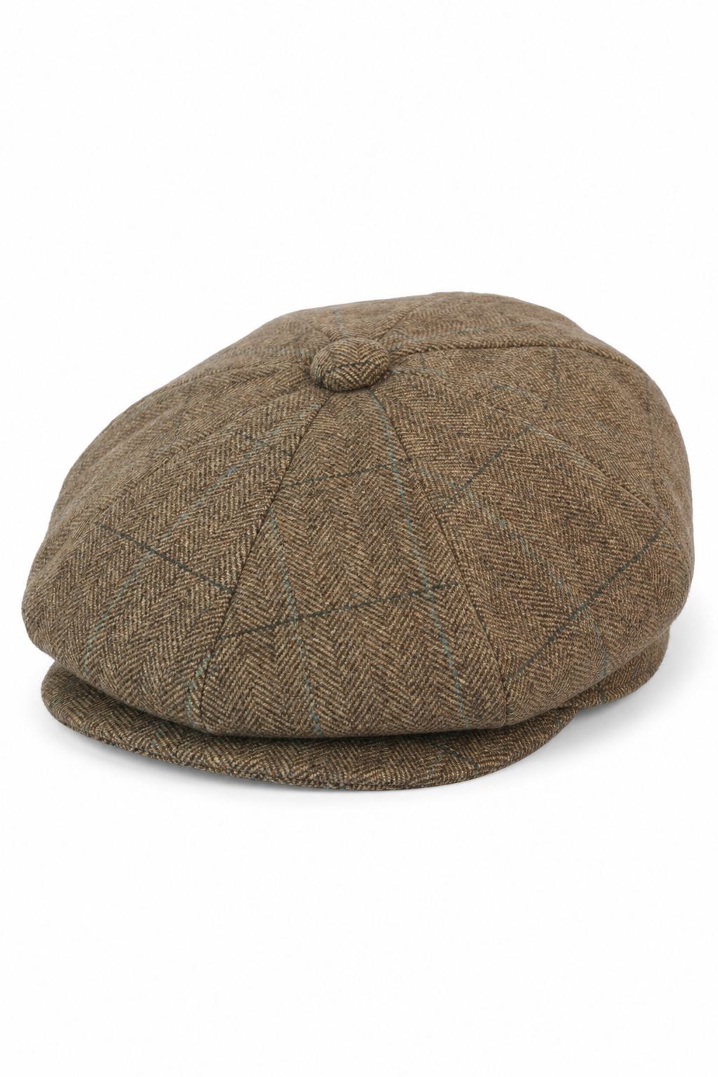 Mens Tweed Check Peaky Blinders Cap