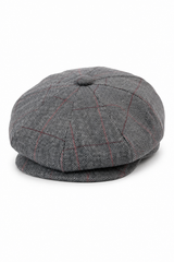 Mens Tweed Check Peaky Blinders Cap