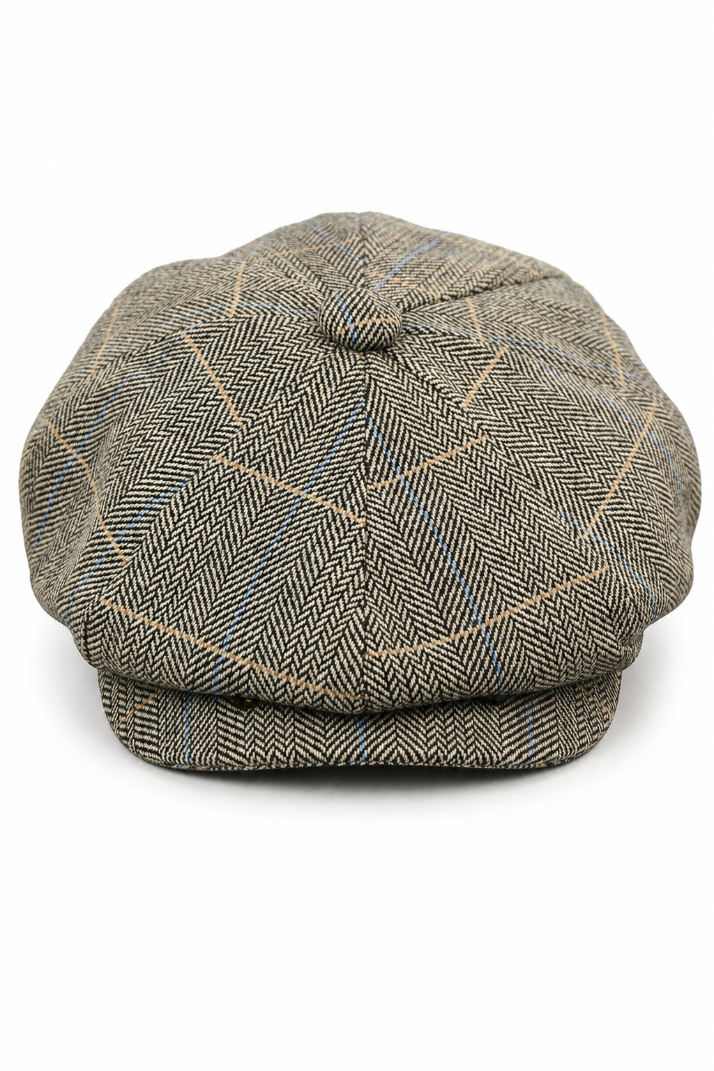 Mens Tweed Check Peaky Blinders Cap