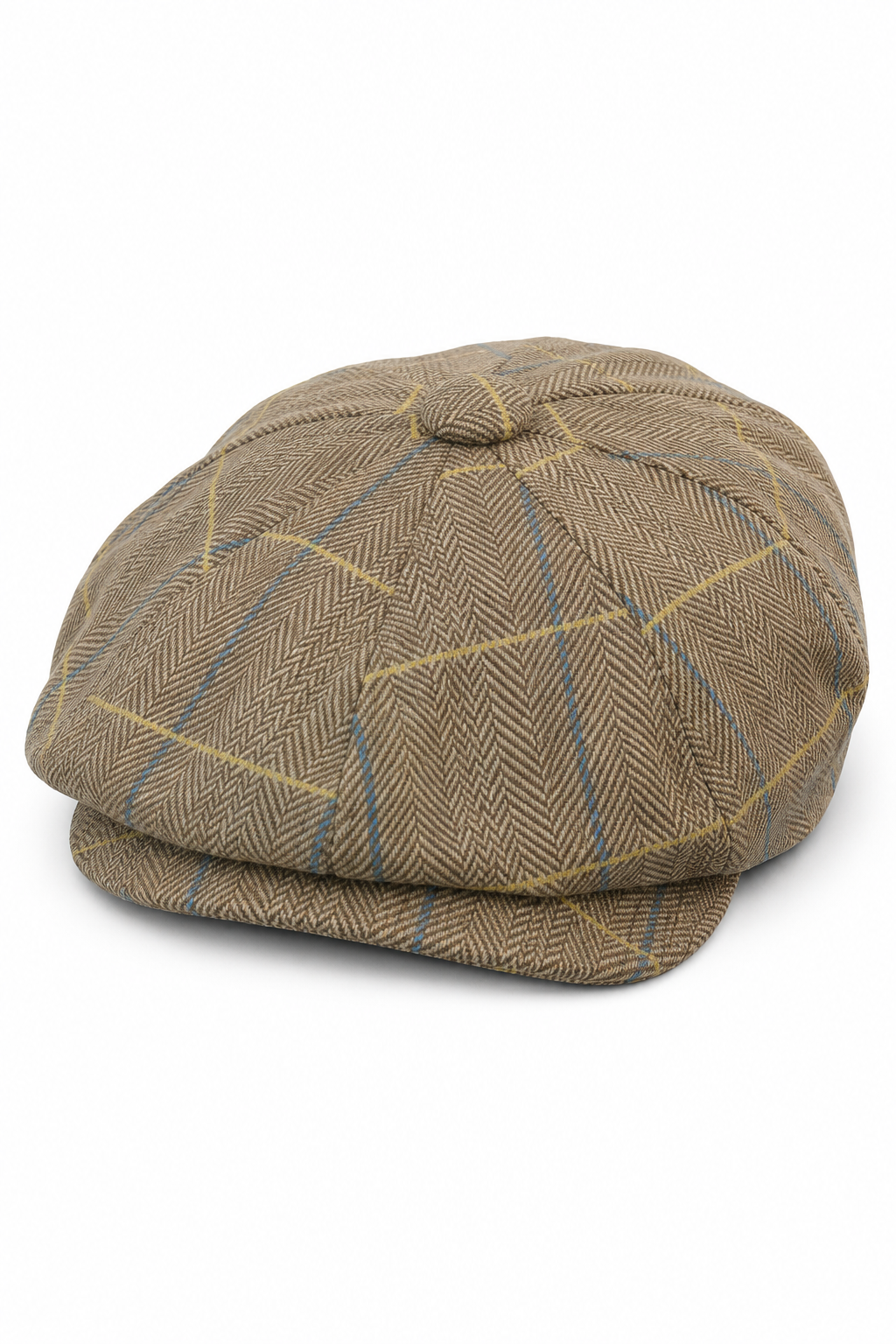 Mens Tweed Check Peaky Blinders Cap