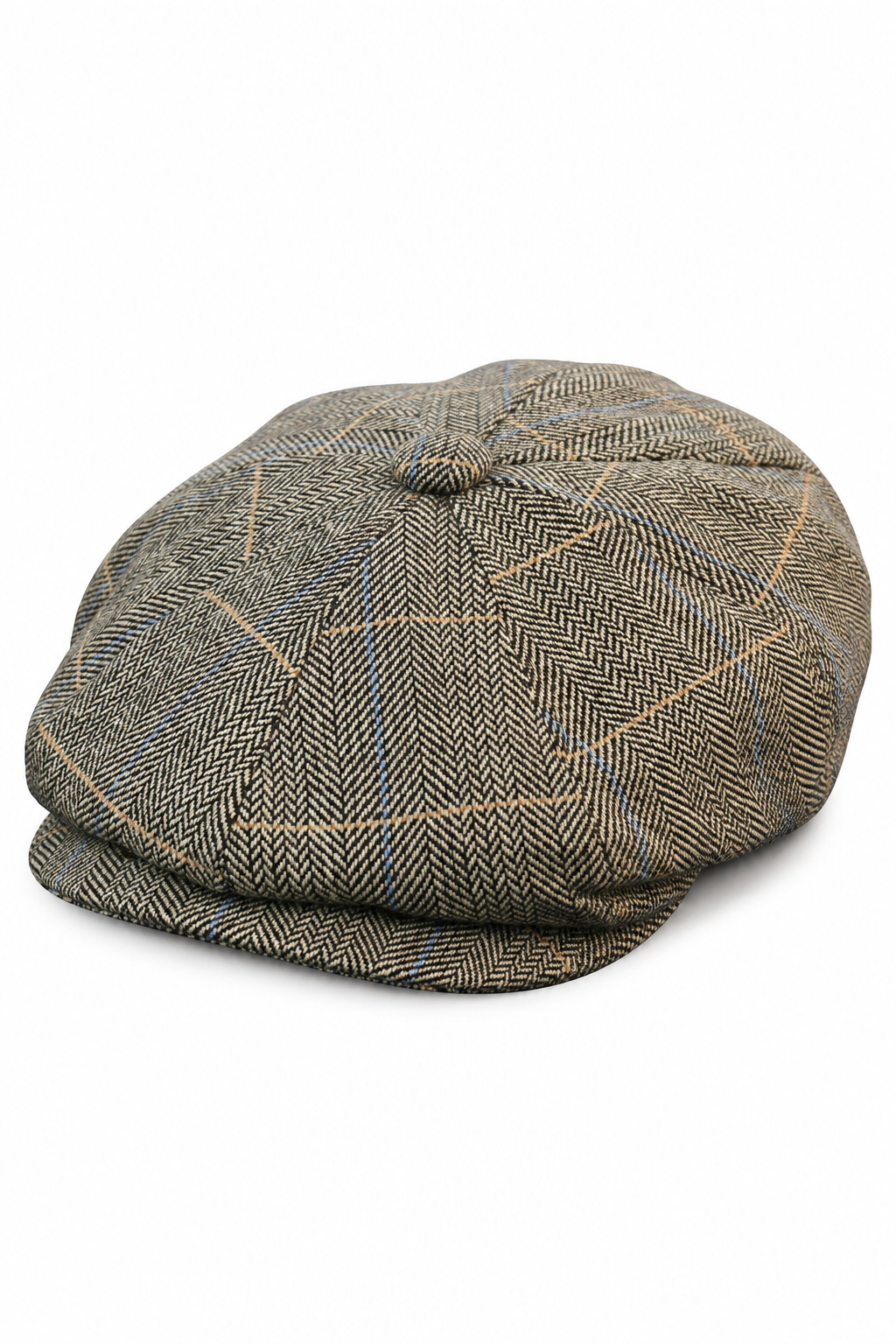Mens Tweed Check Peaky Blinders Cap