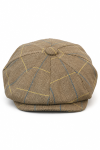 Mens Tweed Check Peaky Blinders Cap