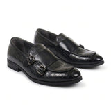 Men's Vegan Leather Double Monk Strap Loafers