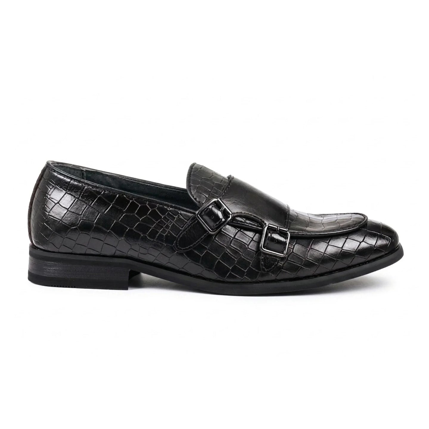 Men's Vegan Leather Double Monk Strap Loafers