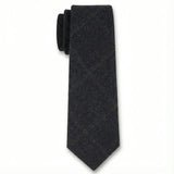 Men's Wool Blend Herringbone Plaid Tweed Tie - Navy