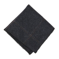 Men's Wool Blend Herringbone Plaid Tweed Tie - Navy