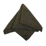 Men's Wool Blend Herringbone Plaid Tweed Tie - Olive