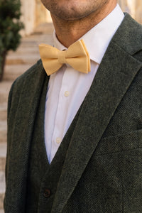 Men’s Yellow Double Layer Bow Tie