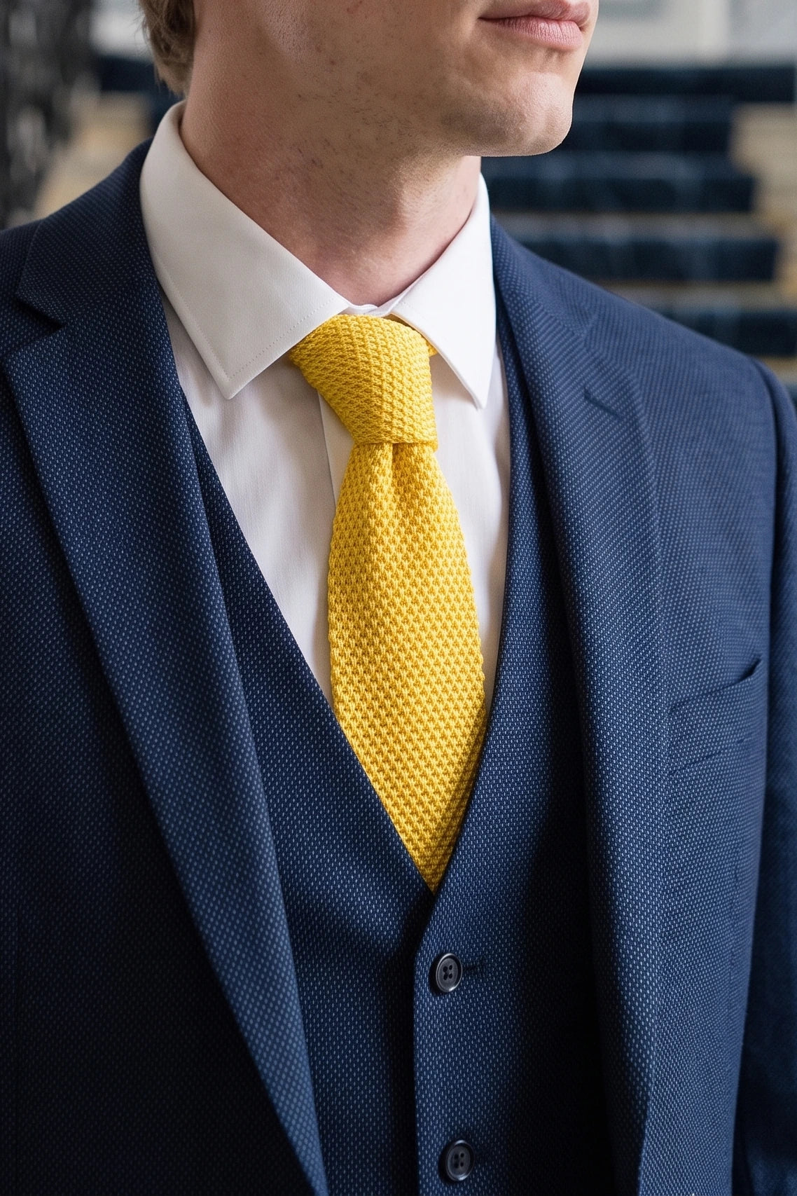 Men’s Yellow Knitted Tie