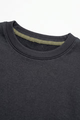 Men’s Dark Navy Relaxed Fit Raw Edge T-Shirt Cotton Blend Crew Neck Top