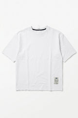 Men’s White Relaxed Fit Raw Edge T-Shirt Cotton Blend Crew Neck Top