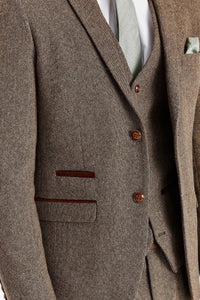 Oscar - Men's Brown Wool Blend Tweed Blazer