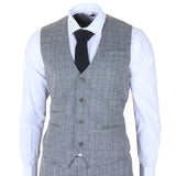 Men's Grey Classic Check Slim Fit 3 Piece Suit