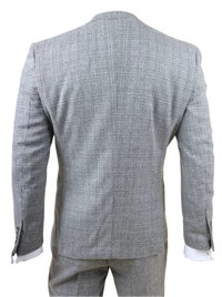 Men's Grey Classic Check Slim Fit 3 Piece Suit