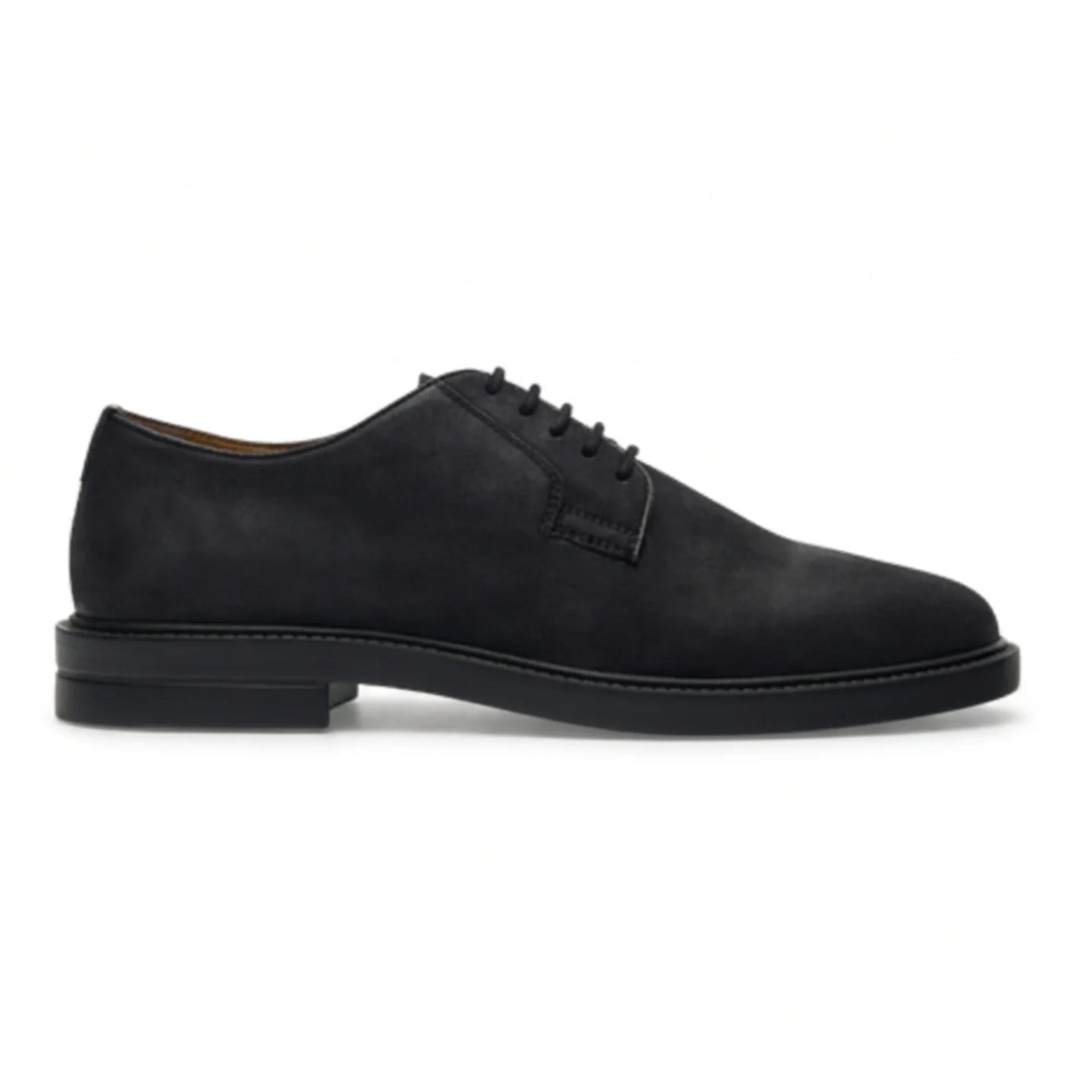 Pedro - Men's Black Suede Matte Finish Lace-Up Derby Shoes