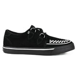 Pointed Creeper Sneaker Black White Suede Platform Shoes