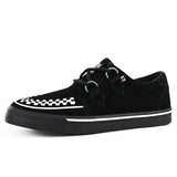 Pointed Creeper Sneaker Black White Suede Platform Shoes