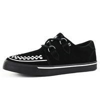 Pointed Creeper Sneaker Black White Suede Platform Shoes
