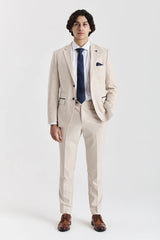 Regent - Cream Checked Blazer Weeding Style for Men