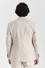Regent - Cream Checked Blazer Weeding Style for Men