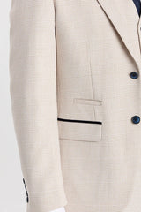 Regent - Cream Checked Blazer Weeding Style for Men