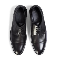 Regent - Men's Black Burnished Leather Derby Shoes