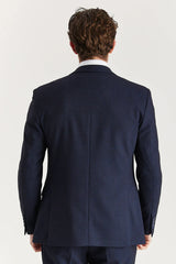 Regent - Men's Navy Checked Tailored Fit Blazer