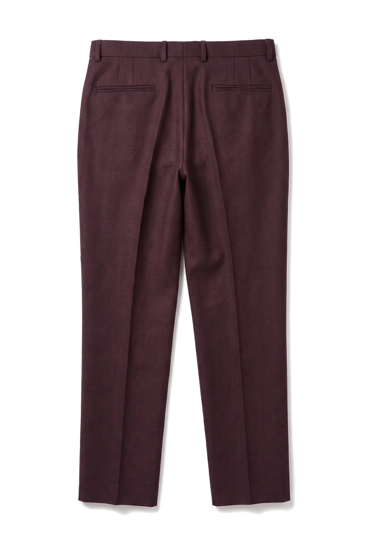 Regent - Men's Wine Plaid Check Trousers