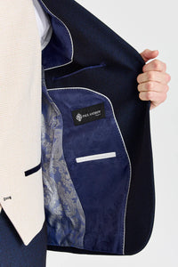 Regent Navy Check Suit with Constrasting Regent Cream Waistcoat