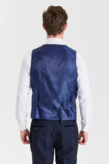 Regent Navy Check Suit with Constrasting Regent Cream Waistcoat